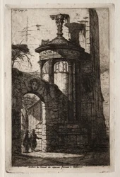 Ingang van het Franse Kapucijnenklooster in Athene, 1854
