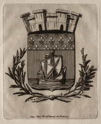 Etsen van Parijs: De Symbolische Wapens van de Stad Parijs, 1854