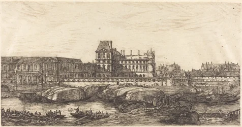 Het oude Louvre, naar een schilderij van Zeeman, 1651