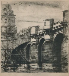 Le Pont-Neuf 8e staat, 7 316 x 7 14 inches, 1853, 1927