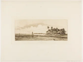 Oceanië: Vissen, bij eilanden met palmen in de Uea- of Wallis-groep, 1845