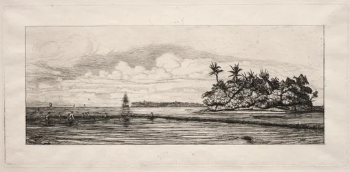 Oceanië: Vissen nabij eilanden met palmen in de Uea of Wallis-groep, 1863
