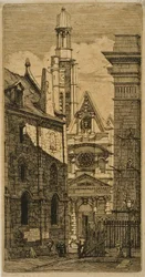 St. Etienne-du-Mont, Parijs, uit Eaux-fortes sur Paris