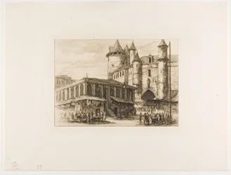 Het Grand Châtelet, Parijs, ca. 1780, naar een eerdere tekening