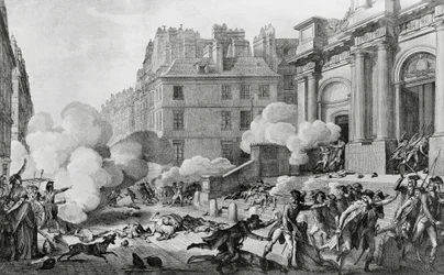 Napoleon Bonaparte onderdrukt de royalistische opstand voor de Eglise Saint-Roch in Parijs