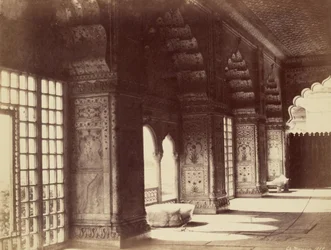 Interieur van de Kristallen Troon in de Dewan-i-Khas