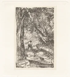 Planche XI - Le Bûcheron (Plaat XI - De houthakker),c. 1857 (prent)
