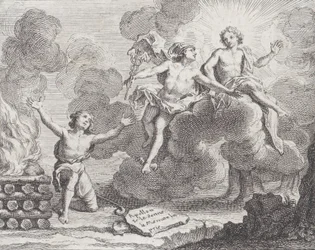 Apollo, Mercurius en de herderinnen, Fabel X in La Motte, Fables Nouvelles, 1719