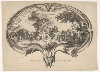 De triomf van David, van een waaier door Jacques Callot