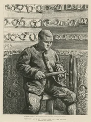 Gevangenisleven in Wormwood Scrubs Prison (gravure)