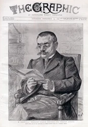 Portret van Theophile Delcasse, Franse politicus en minister van Buitenlandse Zaken.