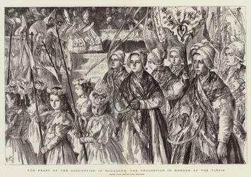 Het Feest van de Tenhemelopneming in Boulogne, de Processie ter Ere van de Maagd