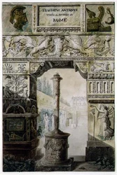 Antieke fragmenten uit het oude Rome, ontwerp voor een titelpagina uit 