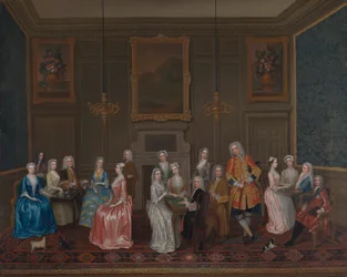 Theekransje in het huis van Lord Harrington, St. James