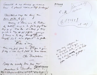 Laatste pagina van een brief aan Baudelaire