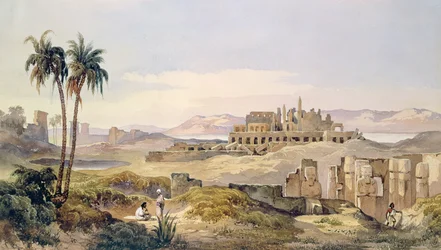 Uitzicht op de Ruïnes van Karnak in Egypte