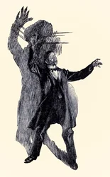 Daar stond Henry Jekyll uit Het vreemde geval van Dr. Jekyll en Mr. Hyde door Robert Louis Stevenson (1850-1894) geïllustreerd door Charles Raymond Macauley (1871-1934)