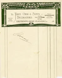 Briefpapierontwerp voor John Orr & Sons, Glasgow, ca. 1894-1898