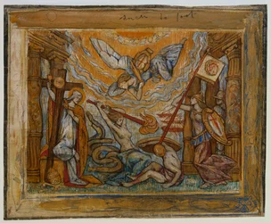 Ontwerp voor het doekgordijn van een toneelstuk