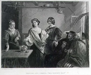 Florizel en Perdita, gegraveerd door Lumb Stocks (1812-92)