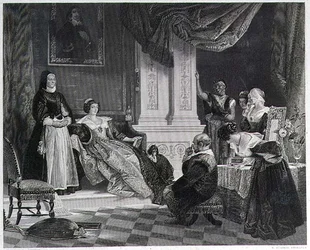 Sancho en de hertogin (gravure door R. Staines)