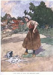 En meteen viel de melkkan om