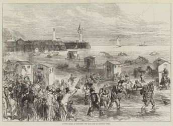 Badsessie in Boulogne, de vloed op zaterdag