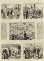 Vertrek van een Cunard Stoomboot uit Liverpool