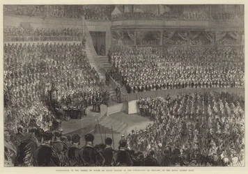 Installatie van de Prins van Wales als Grootmeester van de Vrijmetselaars van Engeland in de Royal Albert Hall