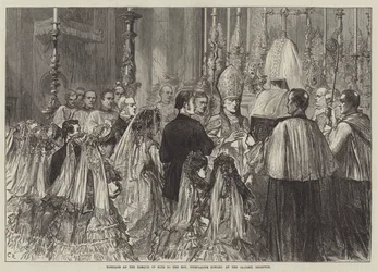 Huwelijk van de Markies van Bute met de Eerwaarde Gwendaline Howard, in de Oratory, Brompton