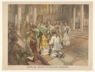 Karel de Grote tot keizer gekroond; Serie van vierentwintig vaderlandsche historieplaten, voor School en Huis (series title)