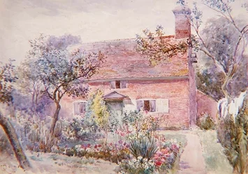 Een Tuin met een Huisje