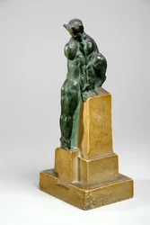 Maquette voor een tuinfonteingroep van nimfen en saters