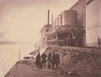 Watertanks buiten het bijgebouw, Parijs Exposition Universelle, 1855