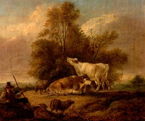 Landschap met Vee en Figuren
