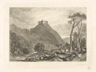 Kasteel van Okehampton, aan de rivier Okement