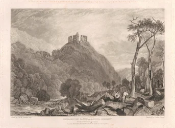 Kasteel Okehampton aan de rivier de Okement