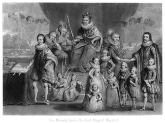 De familie van Koning James I van Engeland, Schotland en Ierland, 1816