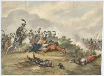 Maarschalk Blücher bij de Slag van Ligny op 16 juni 1815
