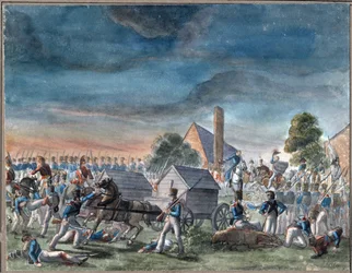 De ontmoeting van de hertog van Wellington en prins Blücher