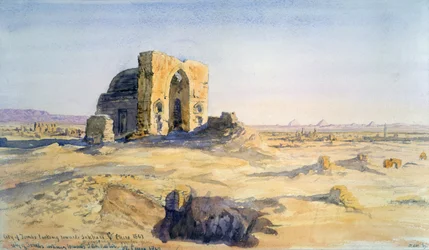Stad van graven kijkend in de richting van Sakkara en Caïro