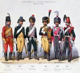 Kostuums van Franse Cavaleristen van 1743 tot 1840