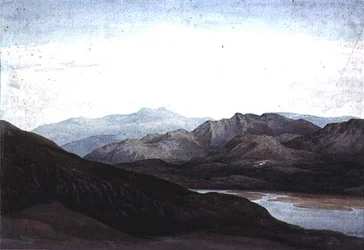 Aan de rivier Mawddach, Merionethshire, Cader Idris in de Verte