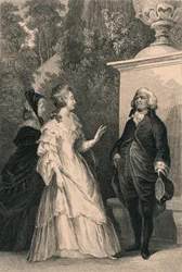 Koningin Marie Antoinette en Mirabeau, ca. 1832