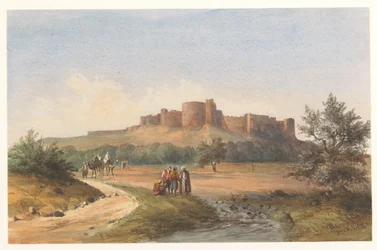 Gezicht op het kasteel St. Louis te Sidon, Libanon