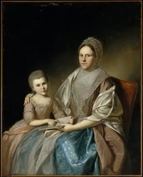 Mevrouw Samuel Mifflin en haar kleindochter Rebecca Mifflin Francis