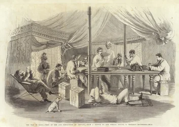 De Oorlog in China - Tent van de 15e Punjaubees in Pehtang