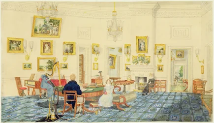 De winterkamer in het huis van de kunstenaar in Patna, India, 11 september 1824