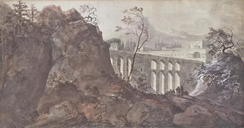Landschap met viaduct