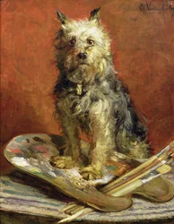 De hond van de kunstenaar
